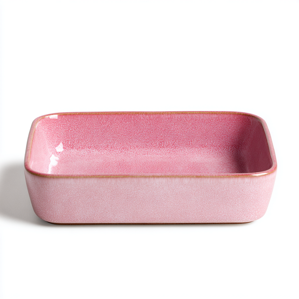 Lavabo céramique 45x30x12 cm rose moderne-Hutovae