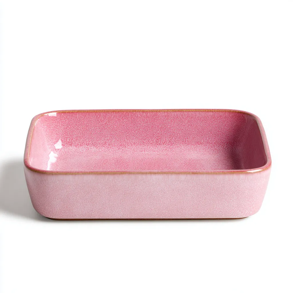 Lavabo céramique 45x30x12 cm rose moderne-Hutovae