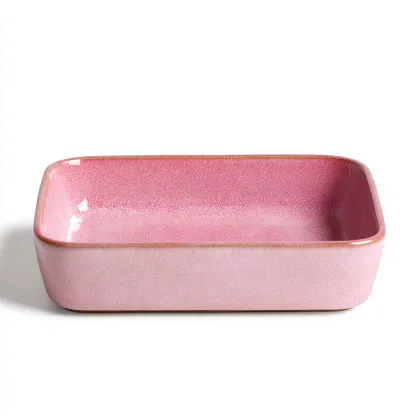 Lavabo céramique 45x30x12 cm rose moderne-Hutovae