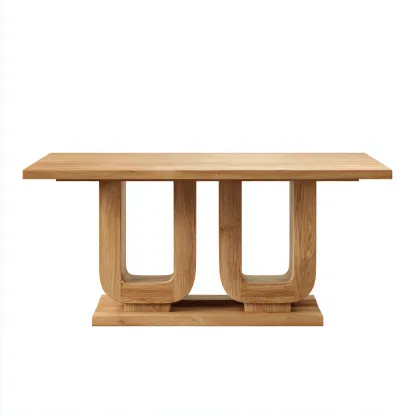 Table à manger bois 180x90x75 cm - bois clair - style moderne-Hutovae