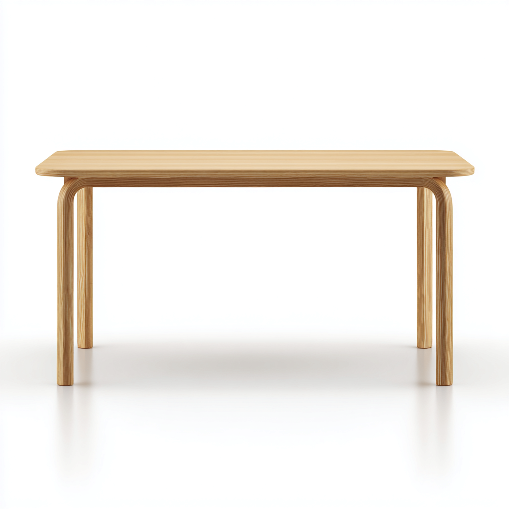 Table à manger bois 150x80x75 cm - bois clair - style moderne-Hutovae