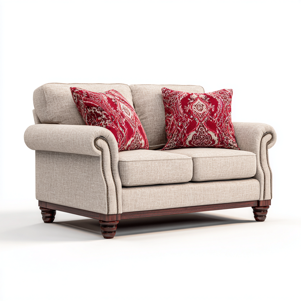 Canapé droit tissu 158x92x88 cm - beige - style classique-Hutovae