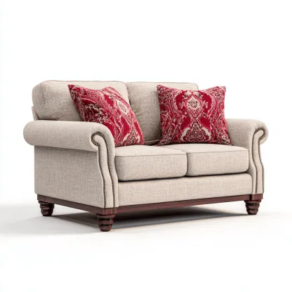 Canapé droit tissu 158x92x88 cm - beige - style classique-Hutovae