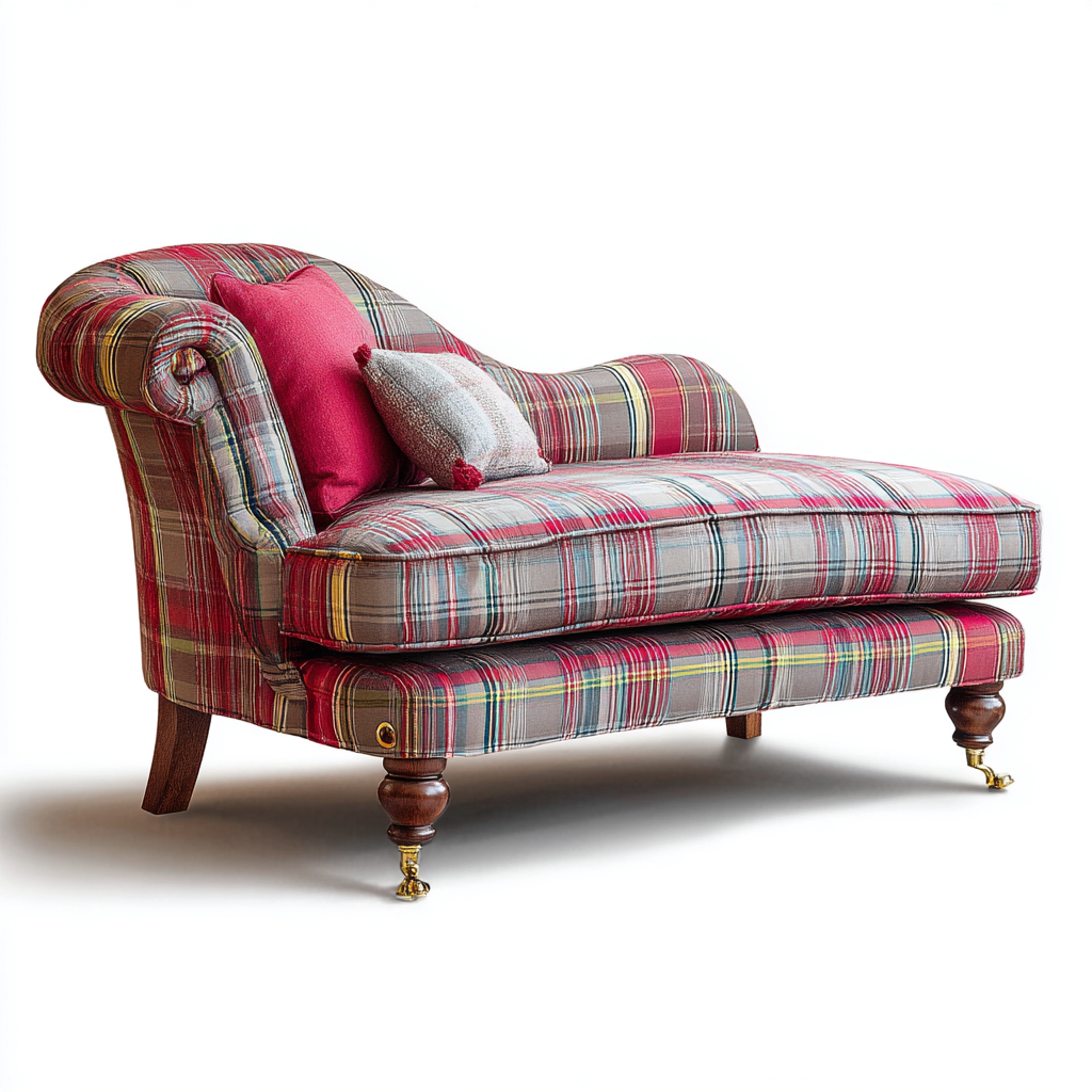 Chaise longue-tissu-176x78 cm-rougecarreau-style classique-Hutovae