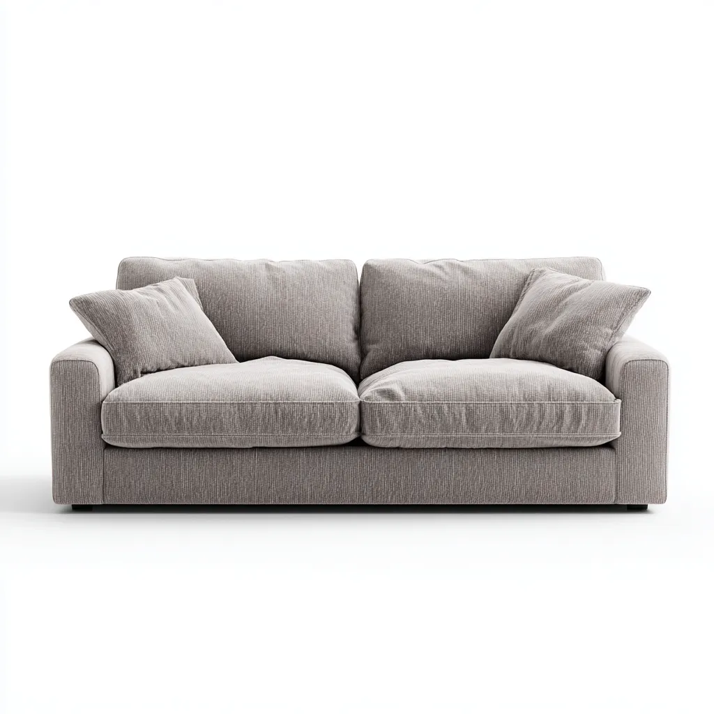 Canapé droit tissu 195x92x88 cm - gris clair - style contemporain-Hutovae