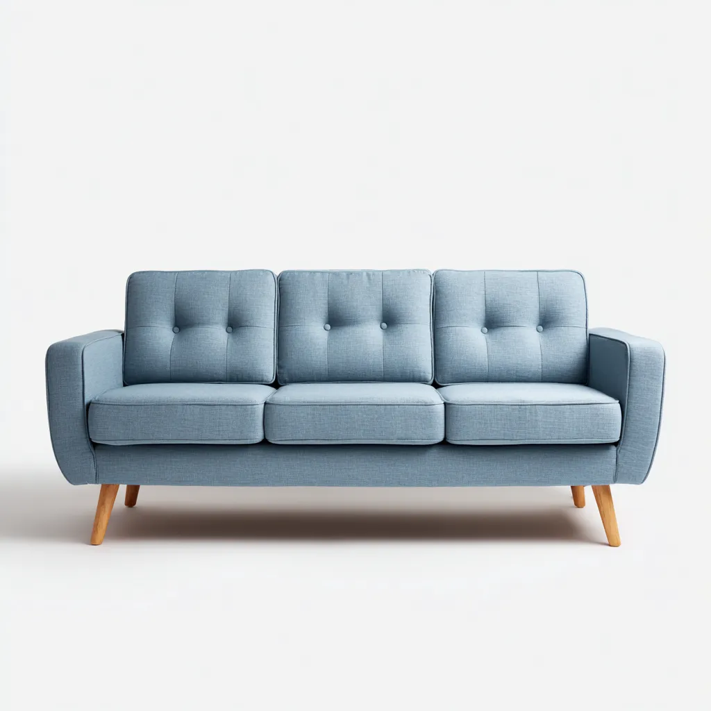 Canapé droit tissu 186x78x85 cm - bleu - style moderne-Hutovae