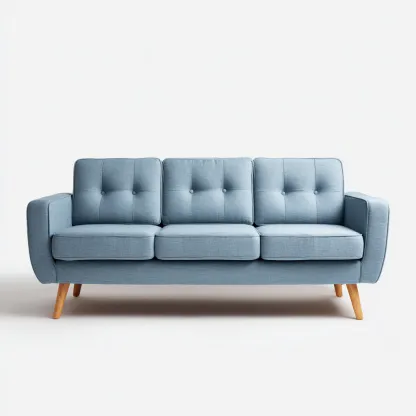 Canapé droit tissu 186x78x85 cm - bleu - style moderne-Hutovae