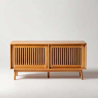 Meuble TV-bois massif-150x40x65 cm-naturel-style moderne-Hutovae