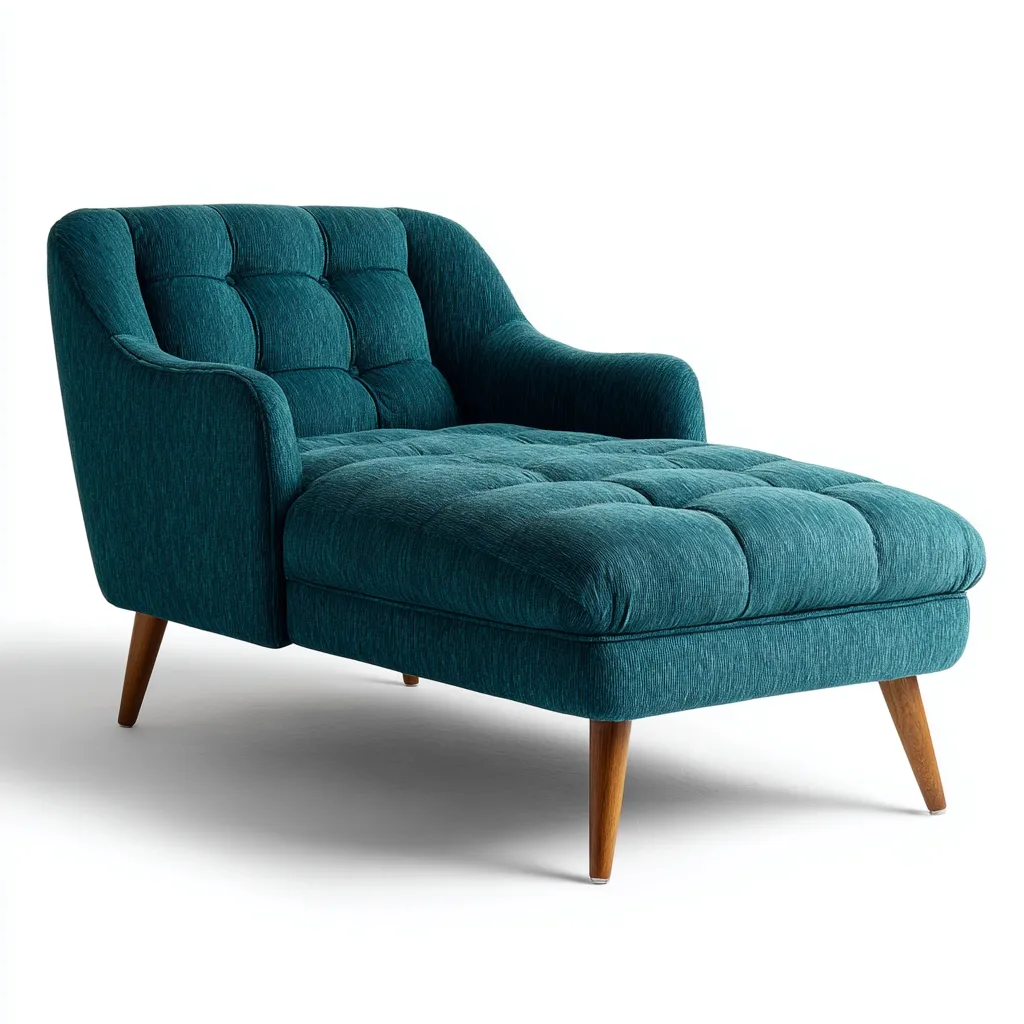 Chaise longue-tissu-168x78 cm-bleupétrole-style moderne-Hutovae