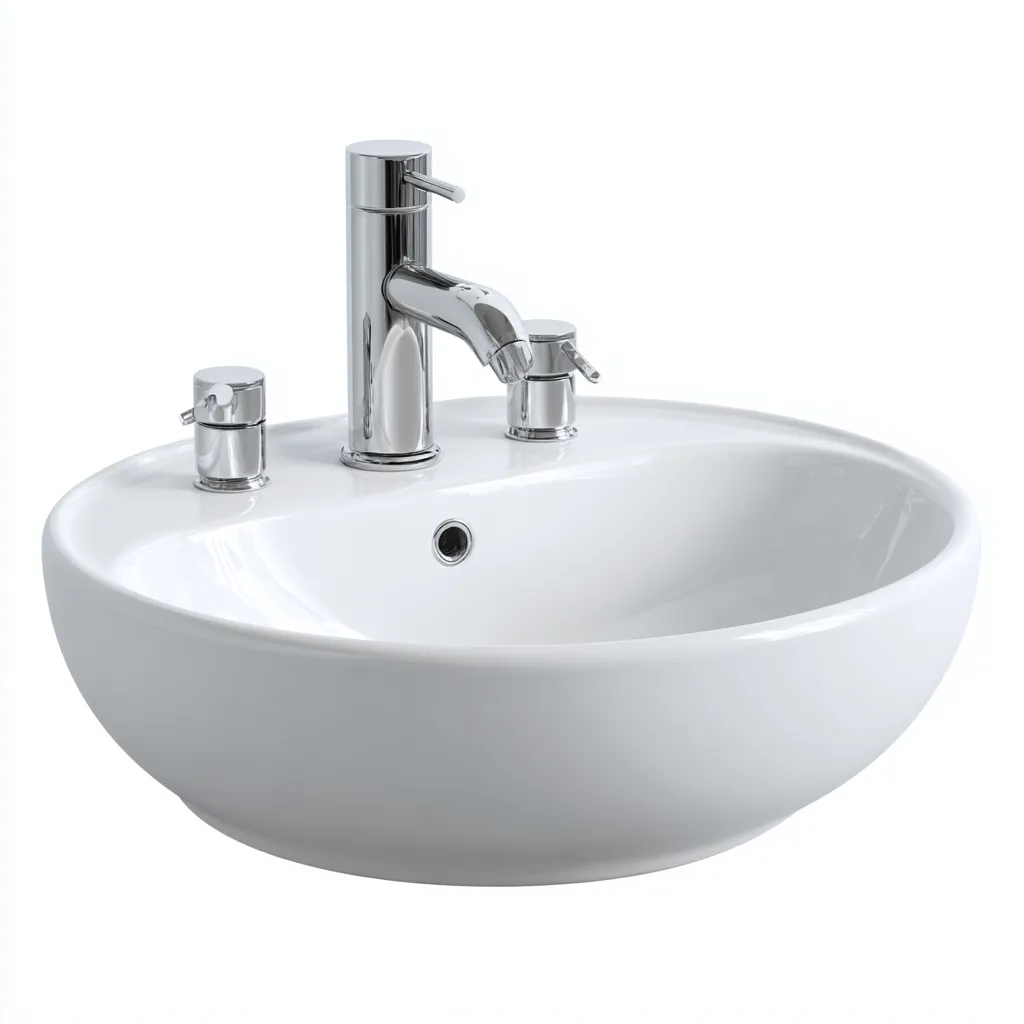 Lavabo - céramique - 45x45x16 cm - blanc - design moderne-Hutovae