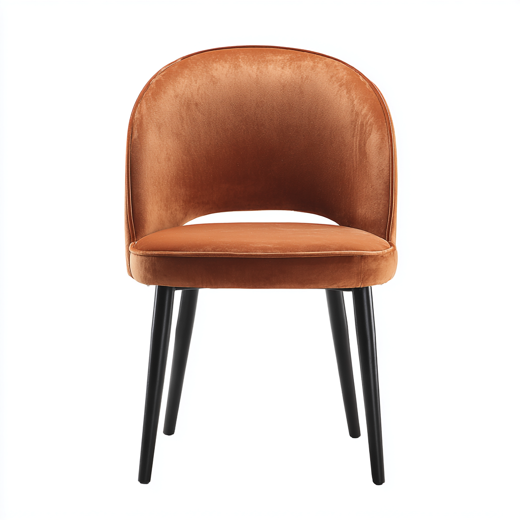 Chaise de salle à manger velours 48x53x82 cm - marron - style moderne-Hutovae