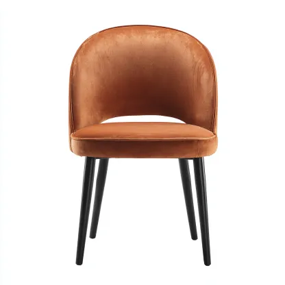 Chaise de salle à manger velours 48x53x82 cm - marron - style moderne-Hutovae