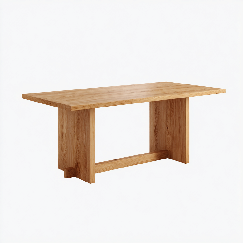 Table à manger bois 180x90x75 cm - bois clair - style moderne-Hutovae