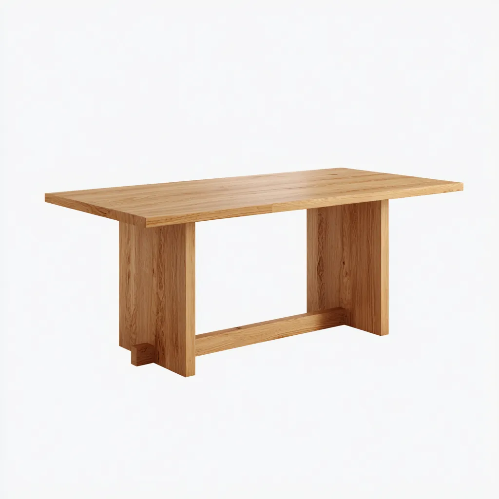 Table à manger bois 180x90x75 cm - bois clair - style moderne-Hutovae