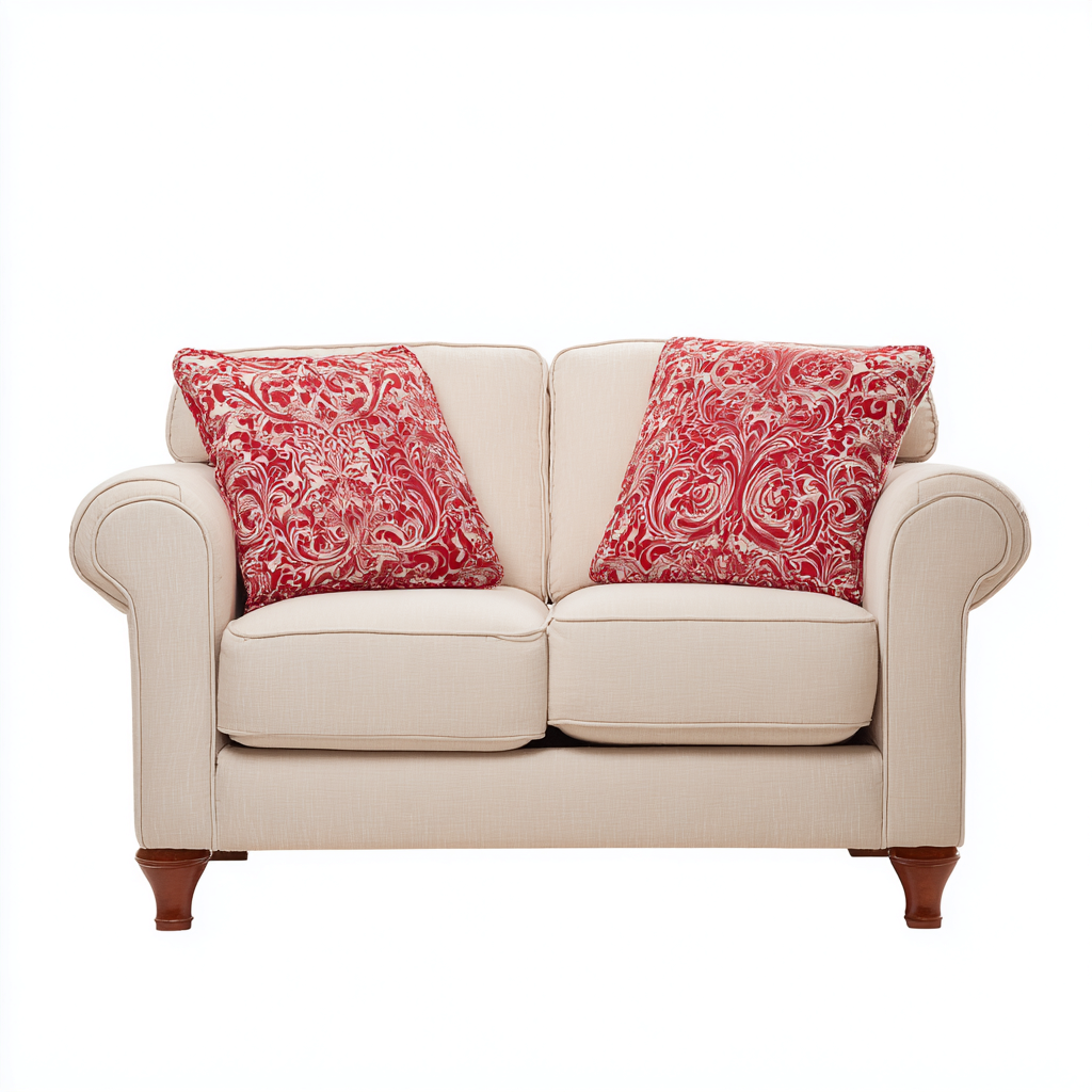 Canapé droit tissu 158x92x90 cm - beige - style classique-Hutovae