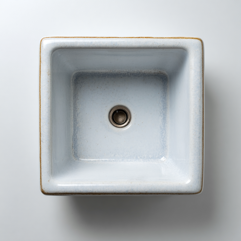 Lavabo - céramique - 30x30x12 cm - bleu - design moderne-Hutovae
