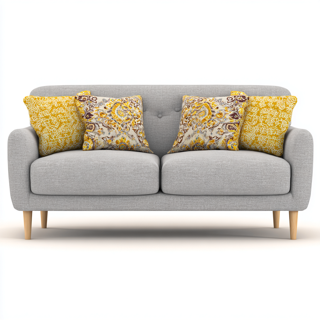 Canapé droit tissu 178x90x88 cm - gris clair - design contemporain-Hutovae