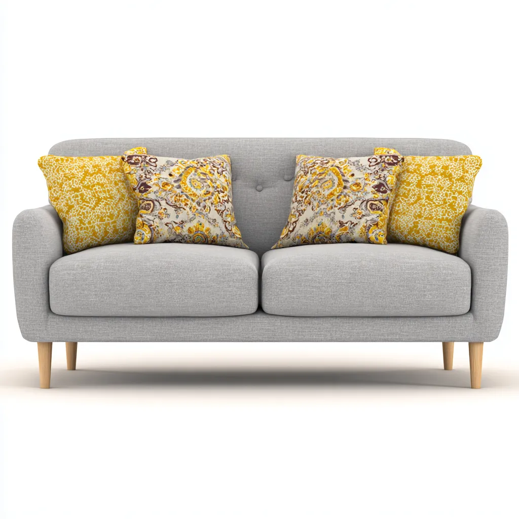 Canapé droit tissu 178x90x88 cm - gris clair - design contemporain-Hutovae