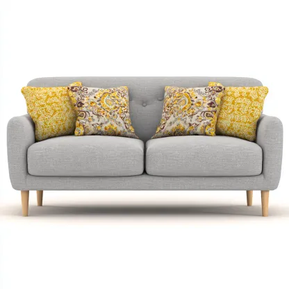 Canapé droit tissu 178x90x88 cm - gris clair - design contemporain-Hutovae