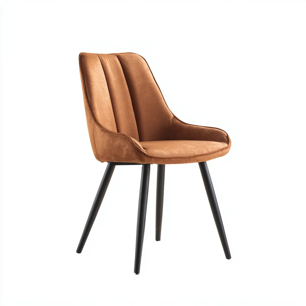 Chaise de salle à manger velours 50x55x84 cm - marron - style moderne-Hutovae