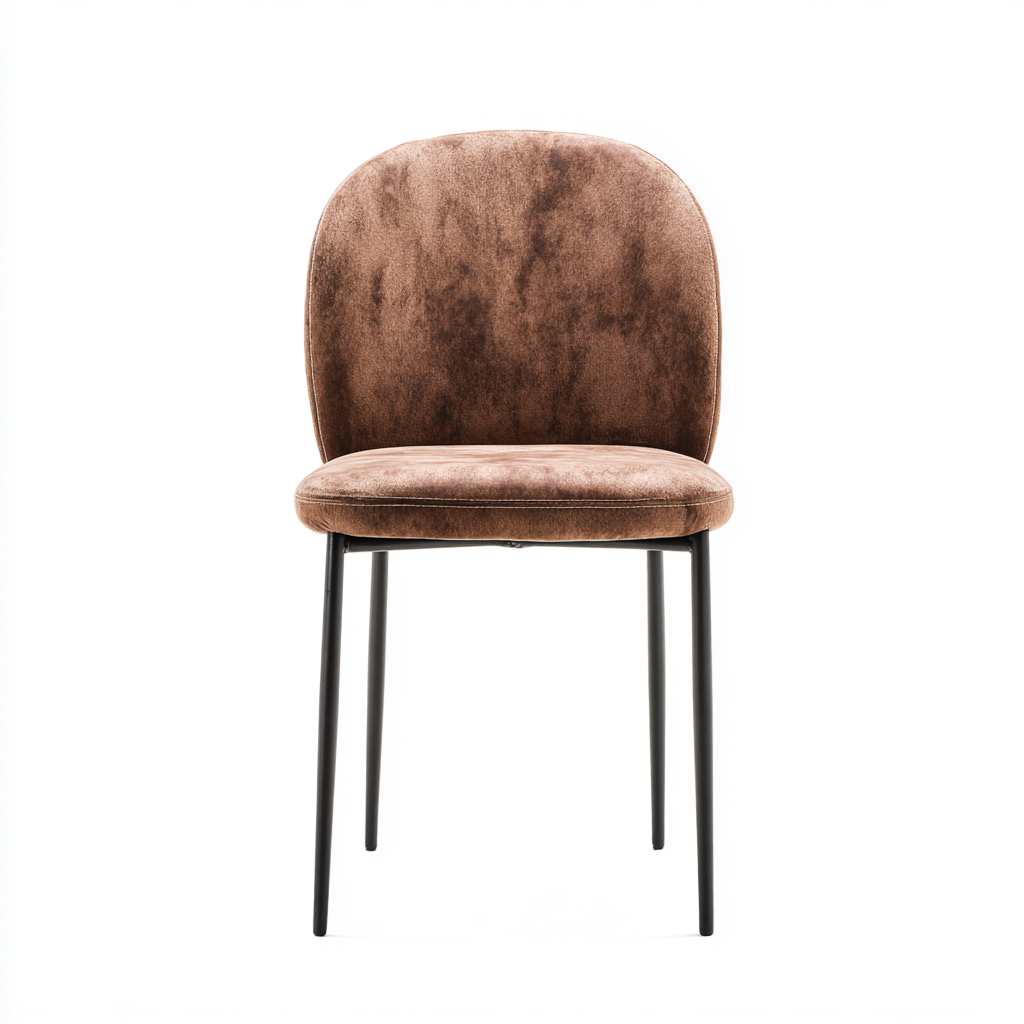 Chaise de salle à manger velours 47x52x83 cm - marron - style moderne-Hutovae