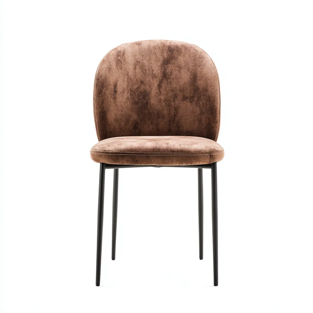 Chaise de salle à manger velours 47x52x83 cm - marron - style moderne-Hutovae