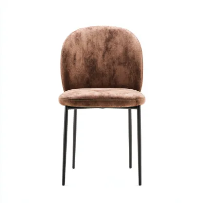 Chaise de salle à manger velours 47x52x83 cm - marron - style moderne-Hutovae