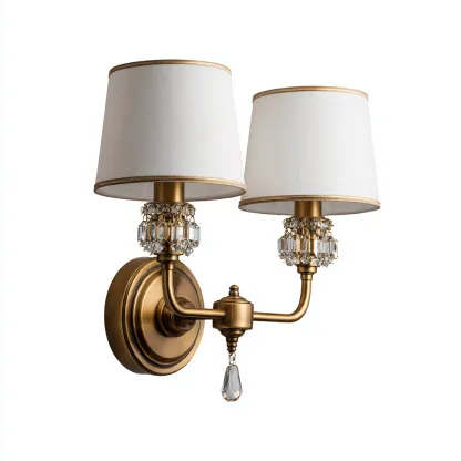 Applique murale métal-tissu-verre 32x22x18 cm or classique-Hutovae