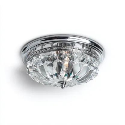 Plafonnier cristal 28x28 cm - chrome-translucide - éclairage décoratif - style classique-Hutovae