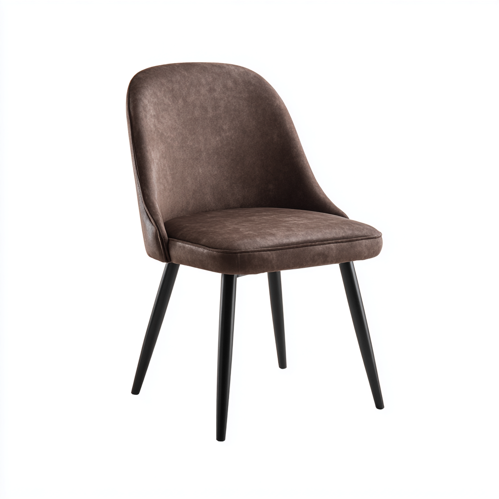 Chaise de salle à manger velours 49x54x83 cm - marron - style moderne-Hutovae