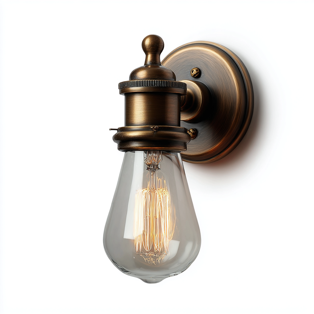 Applique murale métal-verre 18x10x12 cm bronze vintage-Hutovae