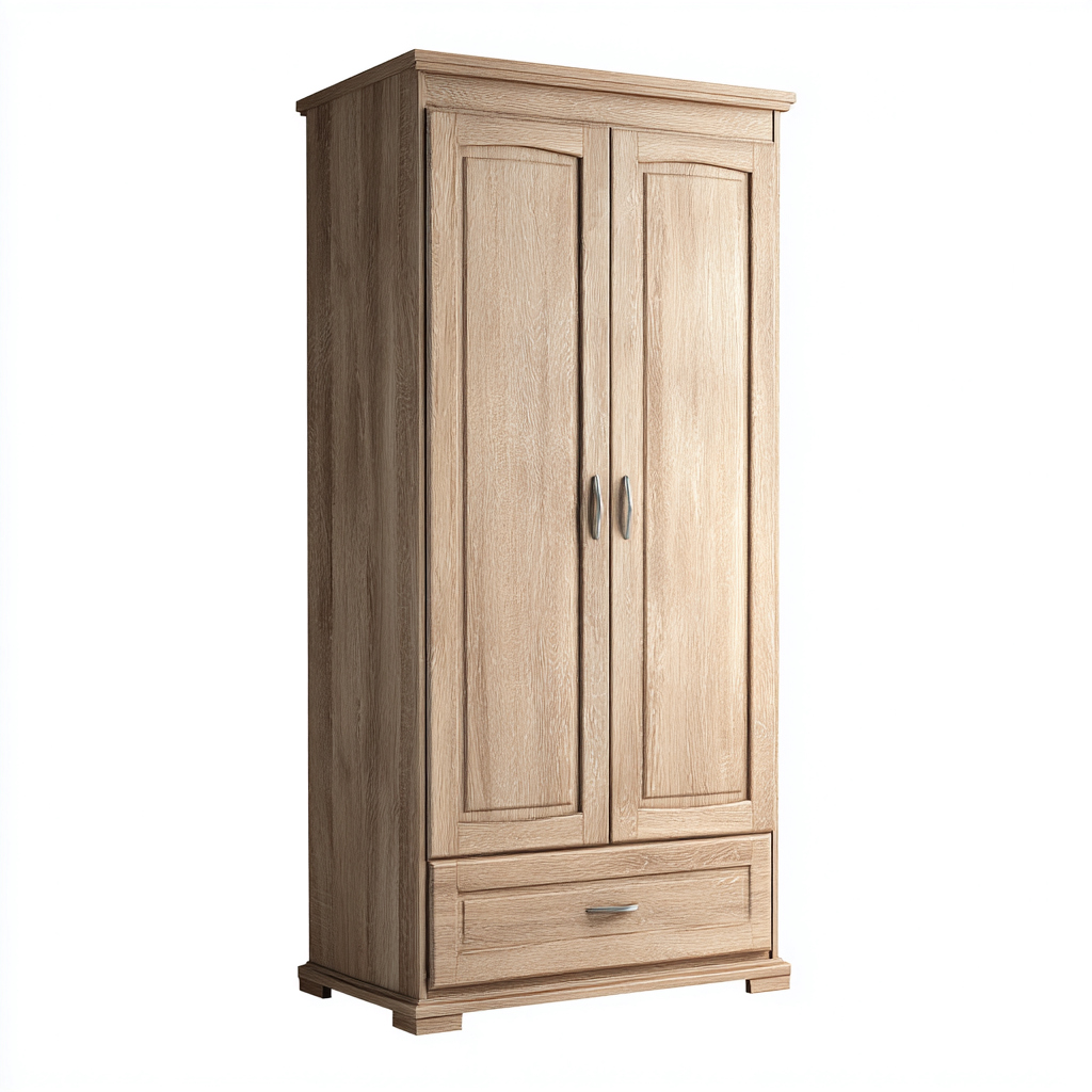 Armoire bois 85x52x185 cm - chêne - style classique-Hutovae