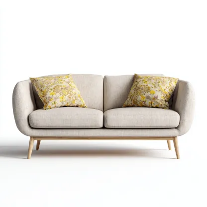 Canapé droit tissu 178x86x85 cm - beige - style contemporain-Hutovae