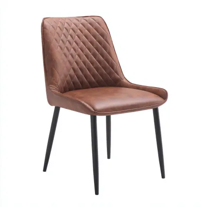 Chaise de salle à manger simili cuir 48x55x86 cm - marron - style moderne-Hutovae
