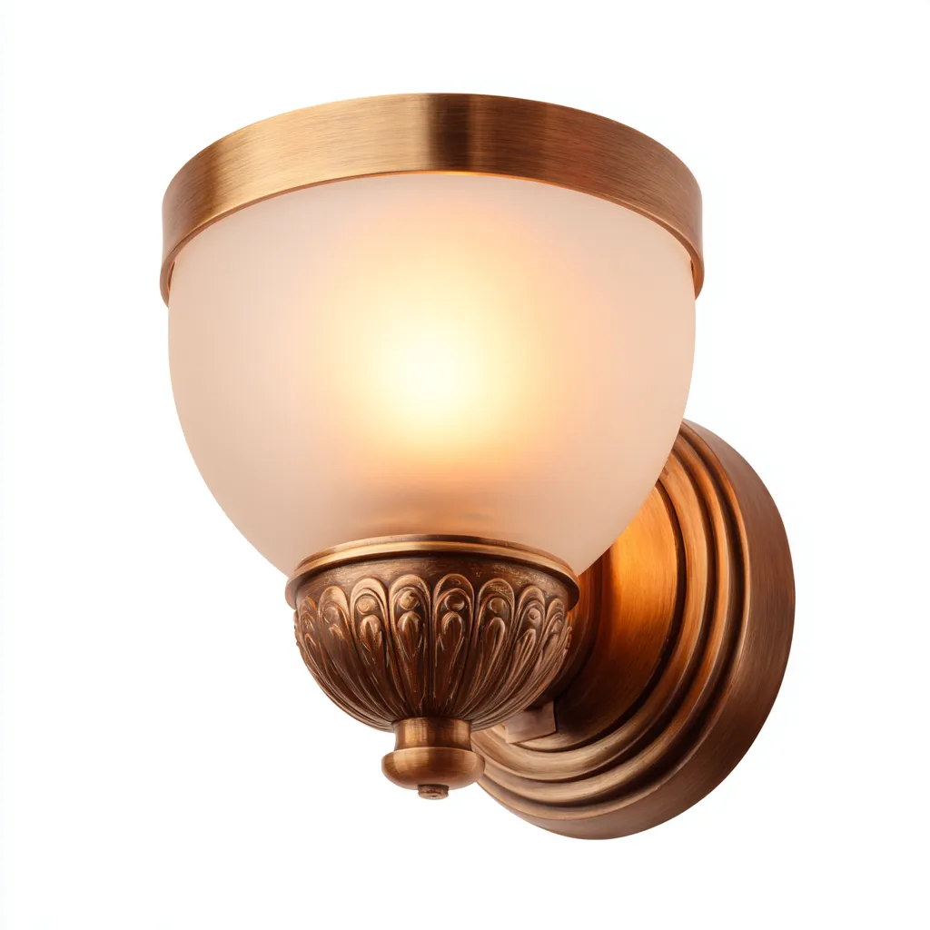 Applique murale métal-verre 22x16 cm - bronze-white - abat-jour en verre dépoli - style classique-Hutovae