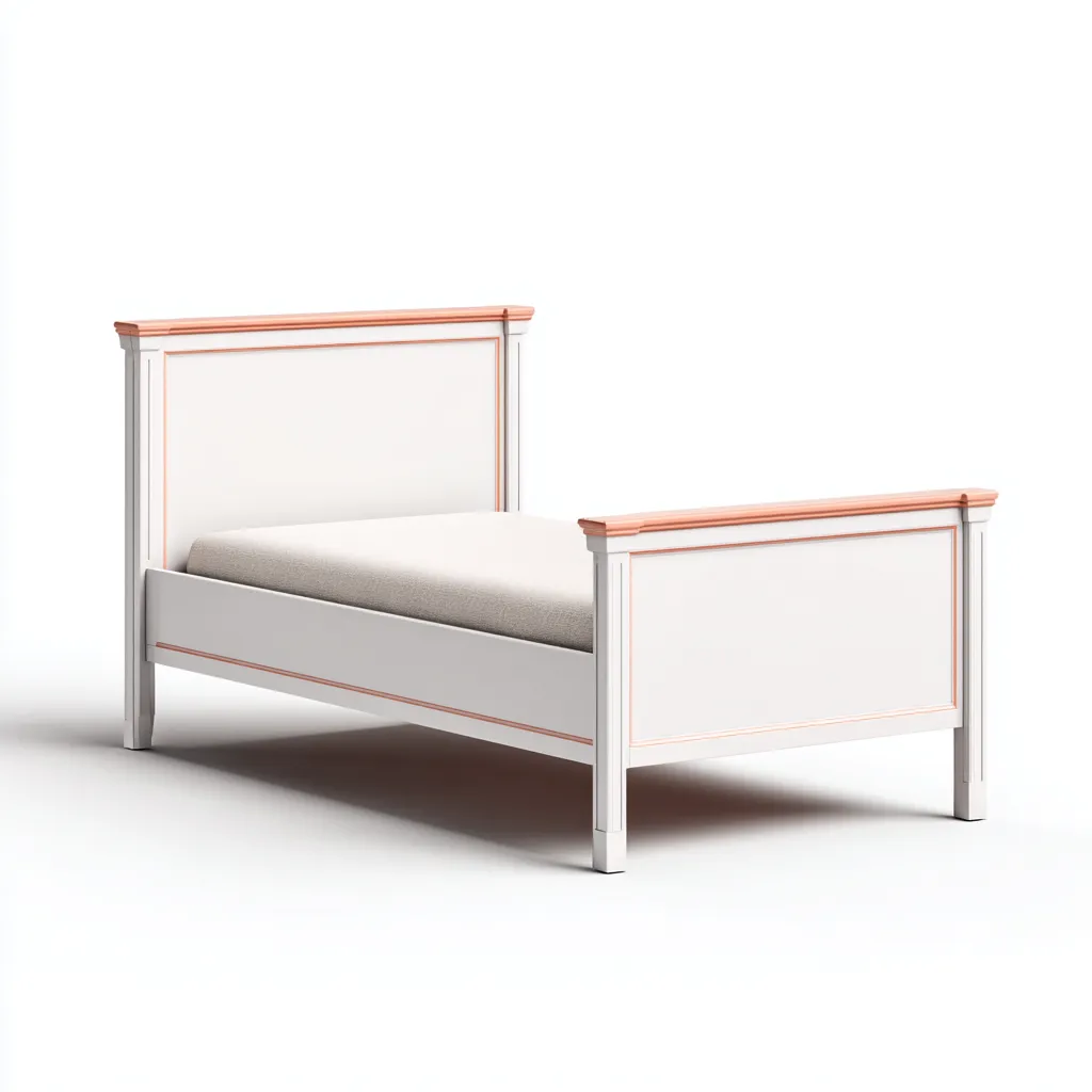 Lit enfant bois 195x95x100 cm - blanc-rose - adapté à la chambre d'enfant - design élégant-Hutovae