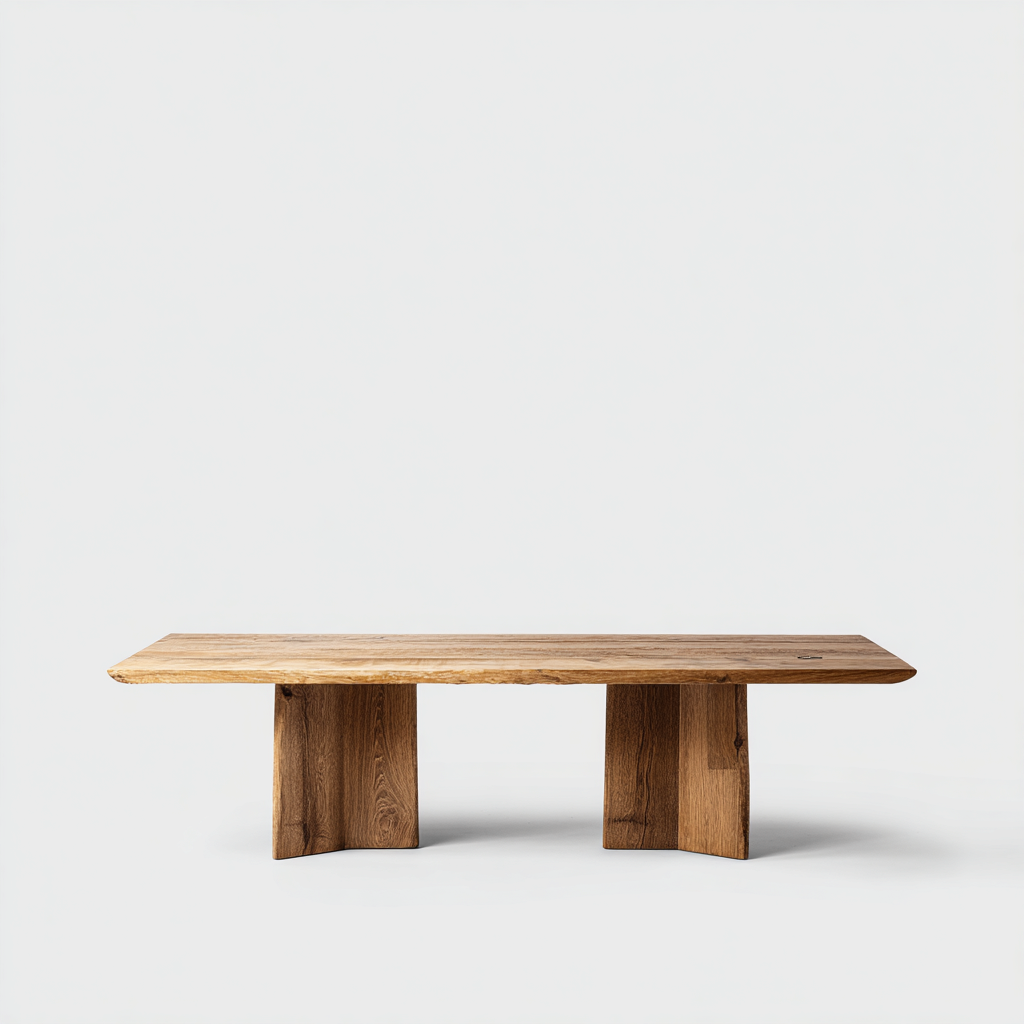 Table à manger bois massif 200x95x75 cm - bois naturel - style rustique-Hutovae