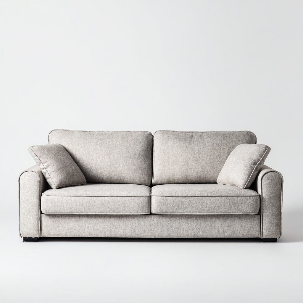 Canapé droit tissu 190x88x90 cm - gris clair - design contemporain-Hutovae