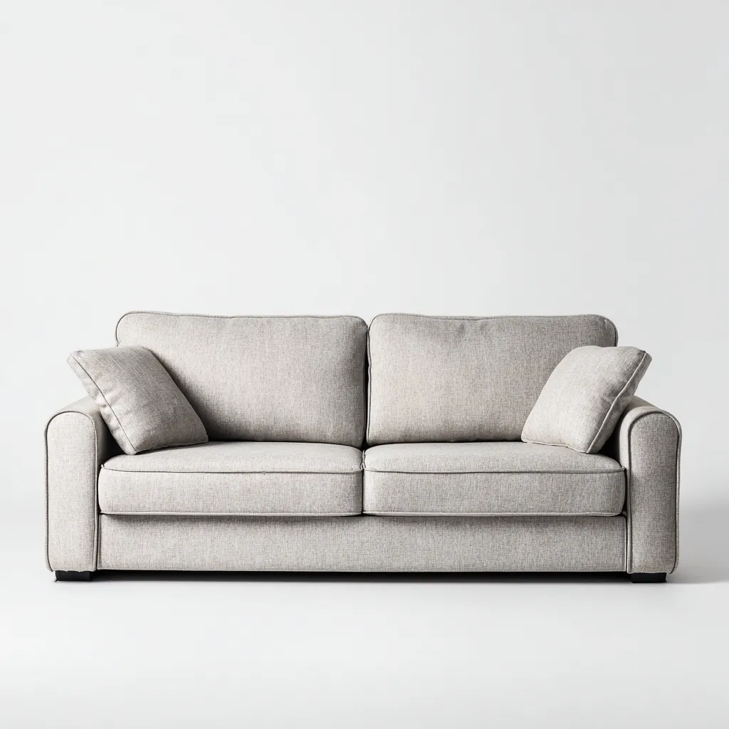 Canapé droit tissu 190x88x90 cm - gris clair - design contemporain-Hutovae