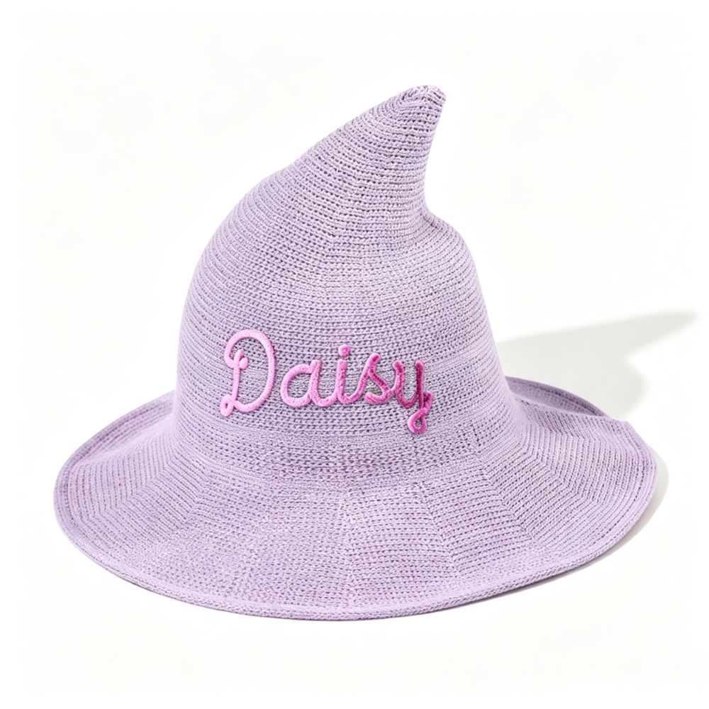 Personalized Embroidery Halloween Witch Hat For Kids & Aldult | MNHalloween01