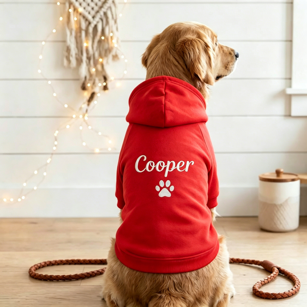 Personalized Embroidered Cozy Season Warm Puppy Hoodie | MNCloth225