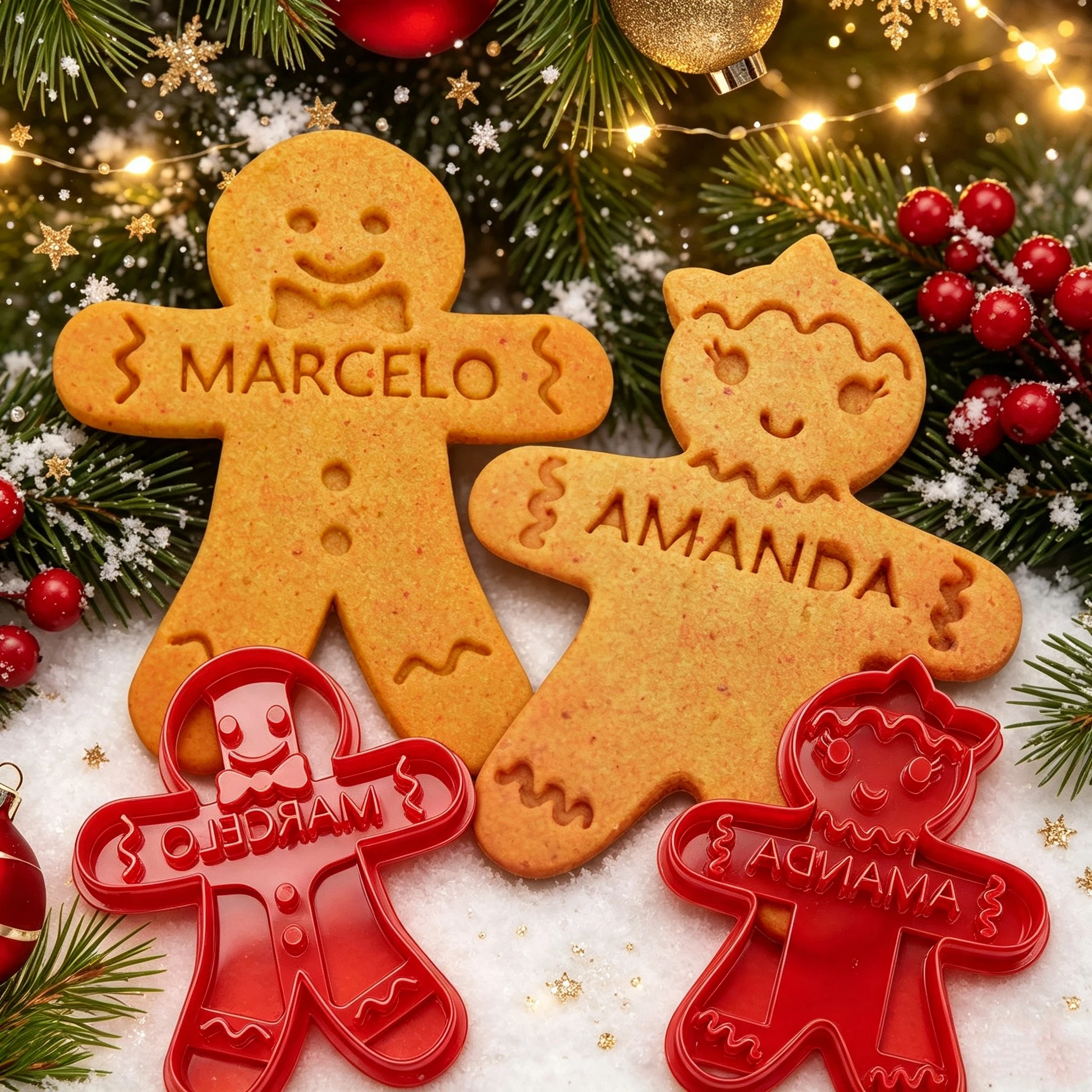 Personalized Christmas Gingerbread Cookie Cutter With Name | MNGift15