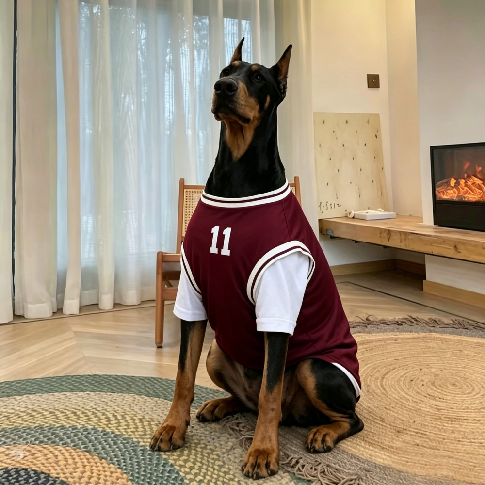 Personalized Big Dog Fake-Two Piece Basketball Breathable Sport Tee | MNCloth228