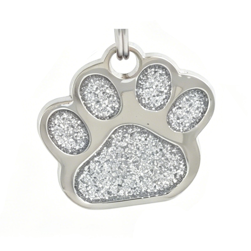 Personalized Handmade Glitter Paw Pet ID Tag | MNAccs101