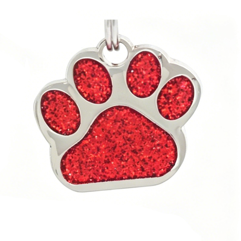 Personalized Handmade Glitter Paw Pet ID Tag | MNAccs101