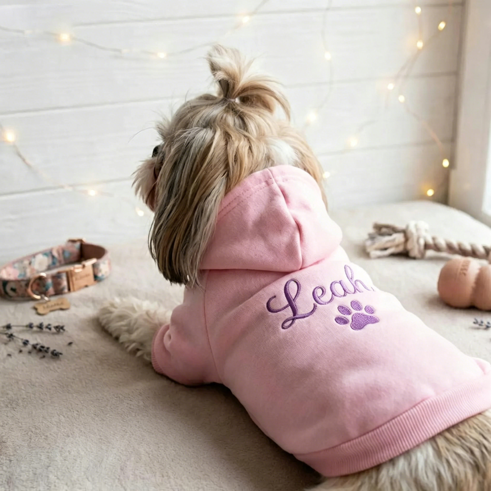 Personalized Embroidered Cozy Season Warm Puppy Hoodie | MNCloth225