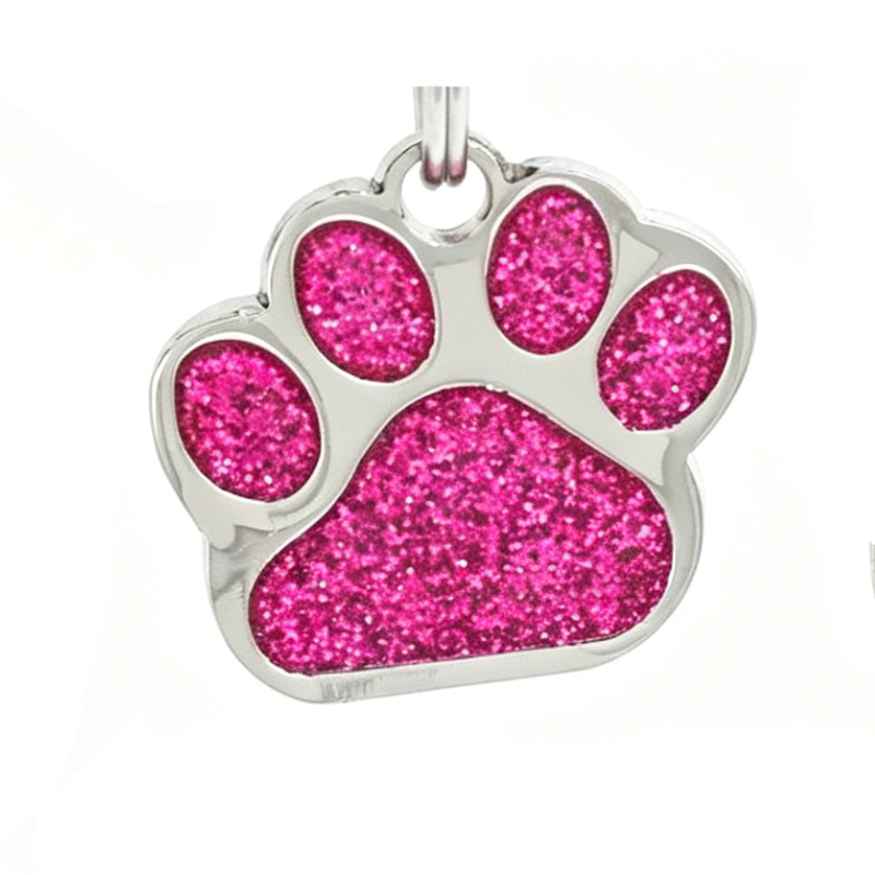 Personalized Handmade Glitter Paw Pet ID Tag | MNAccs101