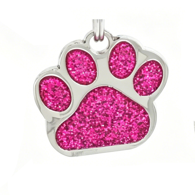 Personalized Handmade Glitter Paw Pet ID Tag | MNAccs101