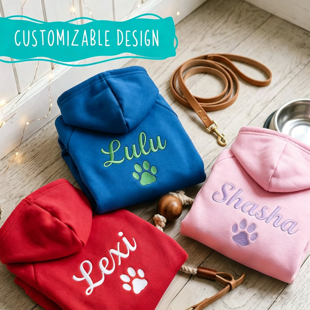 Personalized Embroidered Cozy Season Warm Puppy Hoodie | MNCloth225