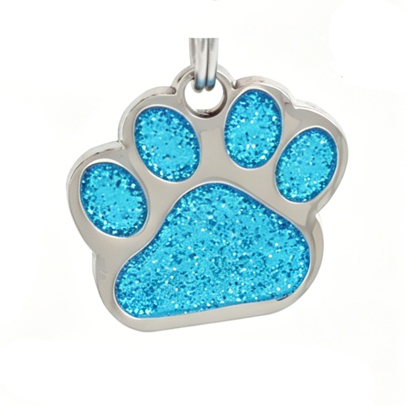 Personalized Handmade Glitter Paw Pet ID Tag | MNAccs101